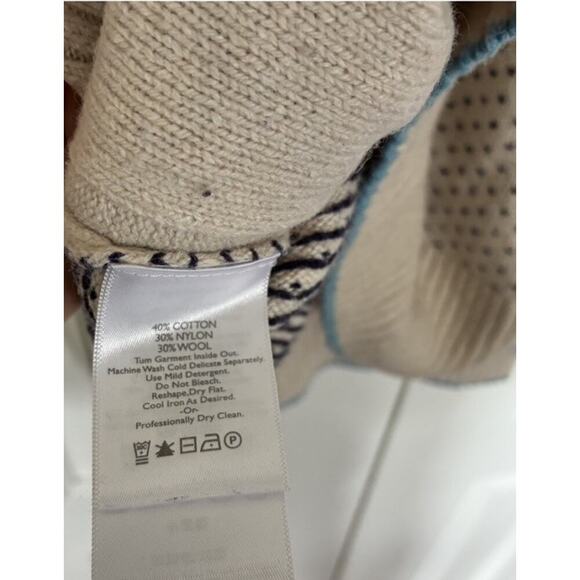 Eddie Bauer Wool Blend Nordic Fair Isle Cowl Neck Pullover Sweater Womens Medium - Picture 4 of 5